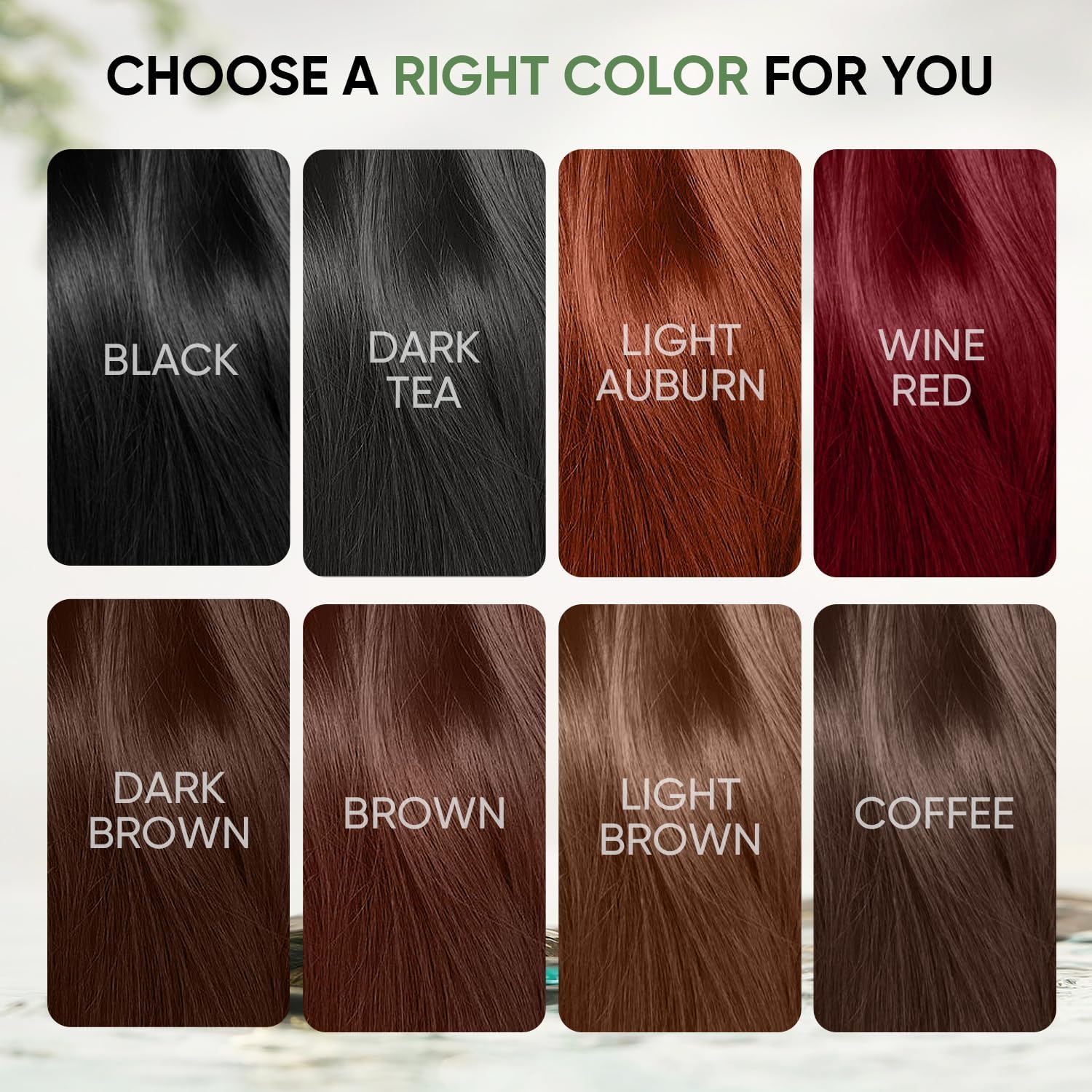 Farndu finished hair showing smooth, shiny black color benefit