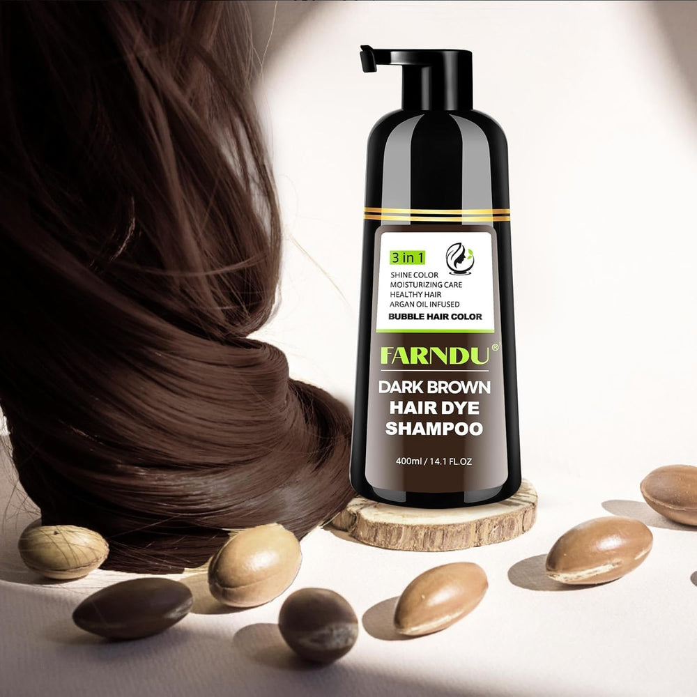 Farndu in-shower lifestyle shot showing easy at-home salon result benefit