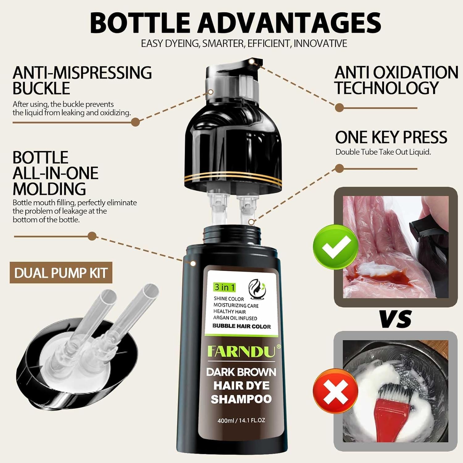 Farndu bottle in hand to show size and travel-friendly convenience benefit