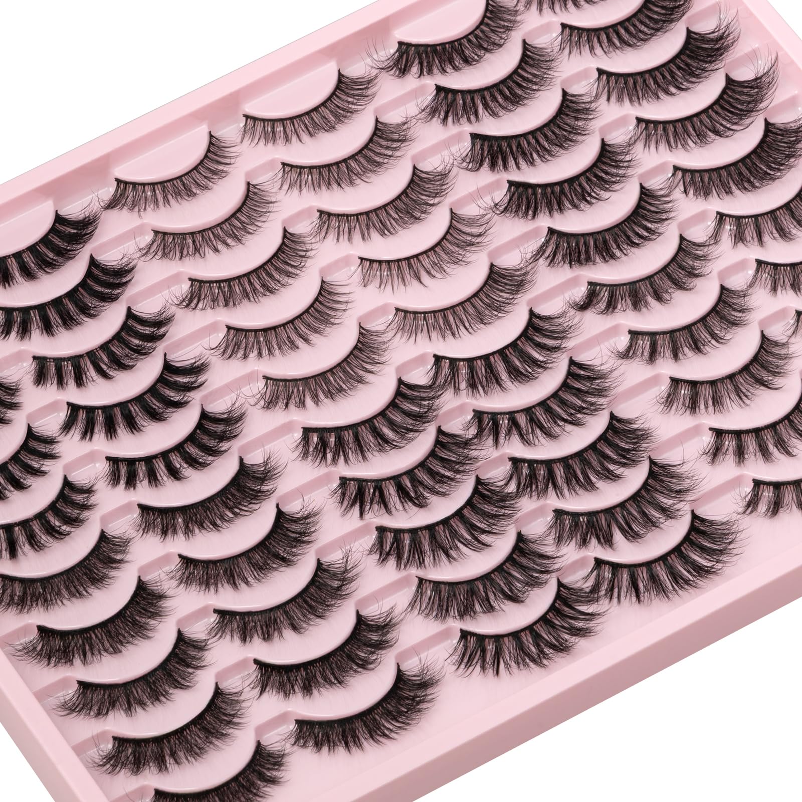 FARRED comparison of lash lengths on tray, quick style choice benefit
