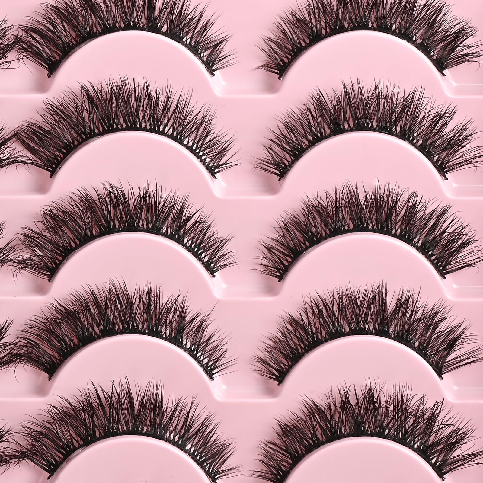 FARRED in-hand scale comparison showing short-to-medium lash length