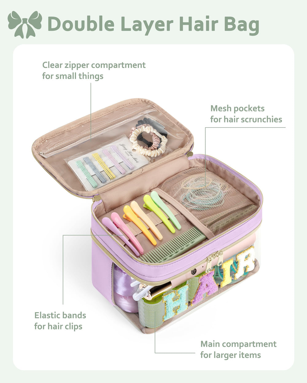 Fasrom upper compartment with elastic bands and pockets for quick access