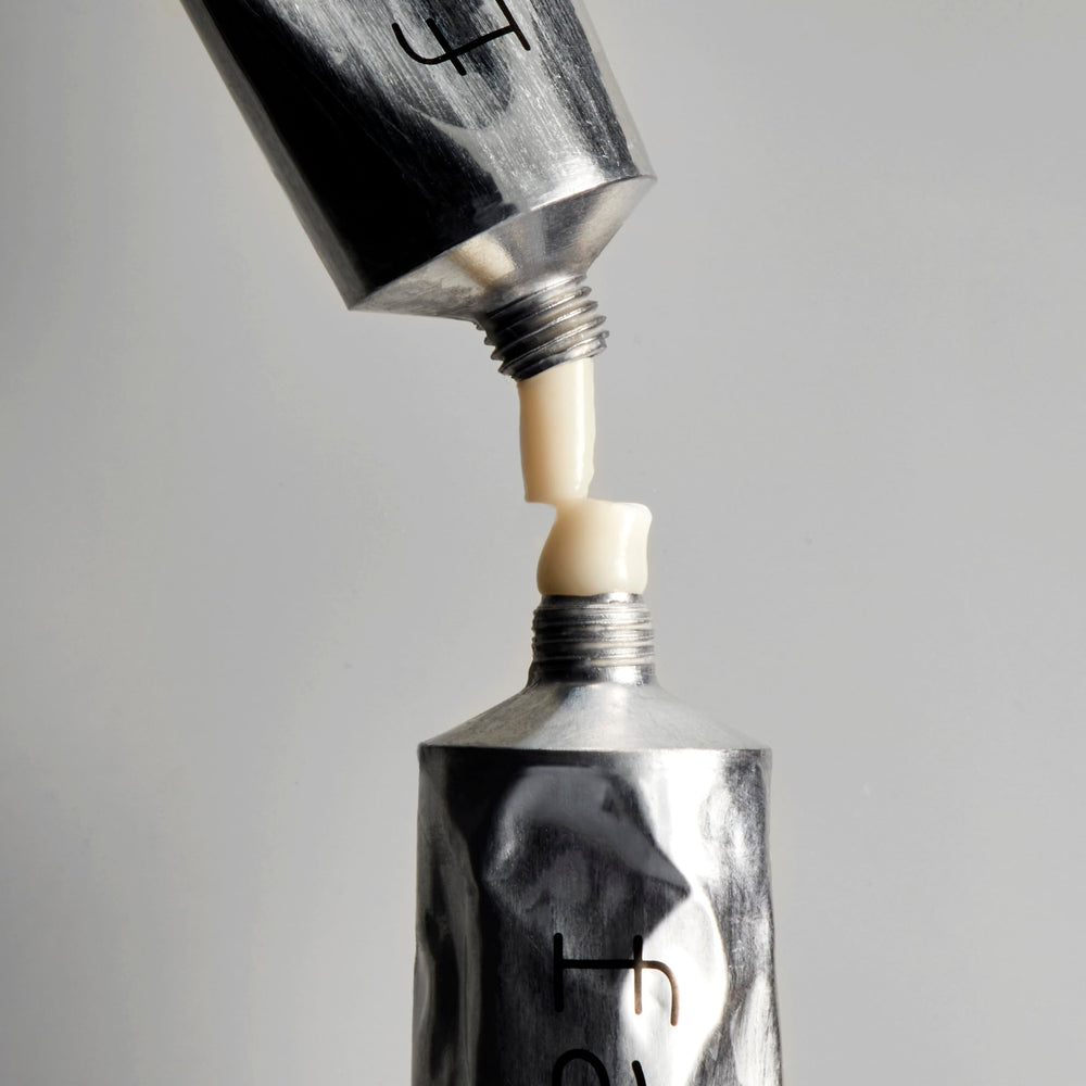 Fatboy Hair tube with recycled packaging badge emphasizing sustainable materials
