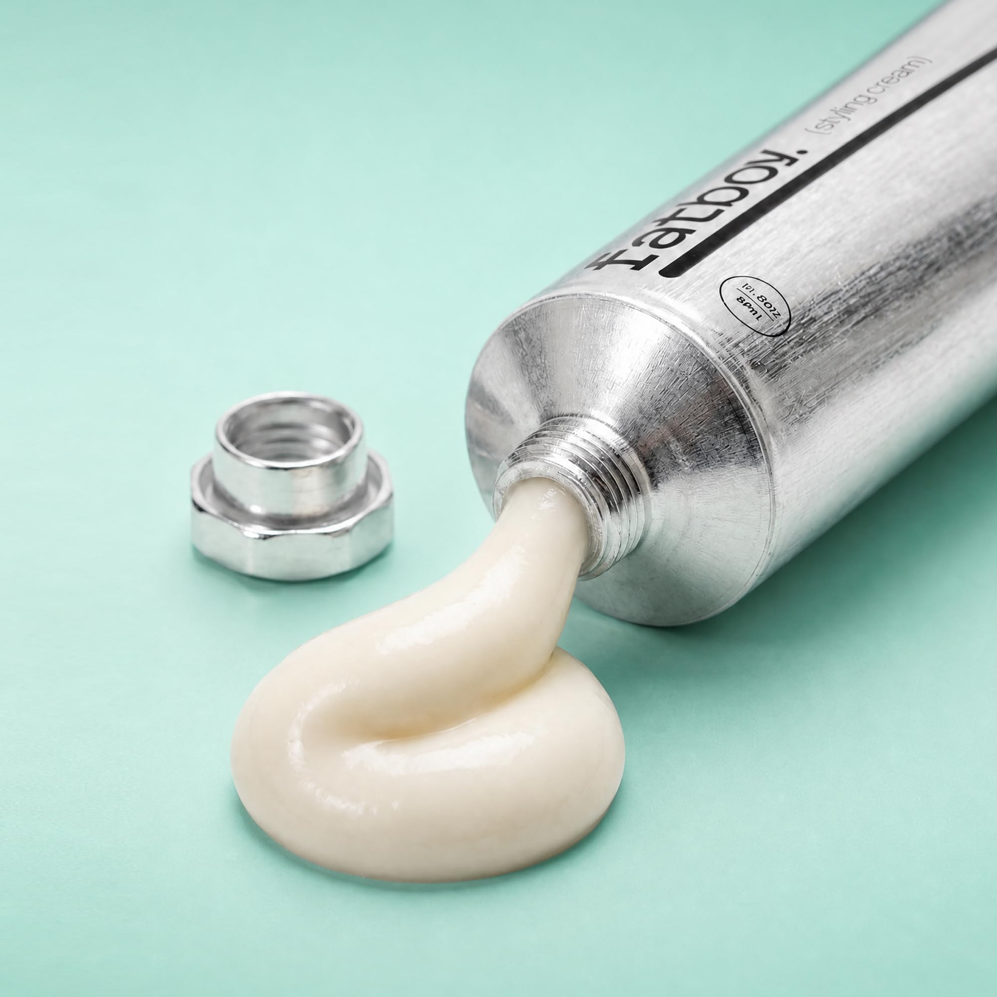 Fatboy Hair cream-gel texture close-up demonstrating lightweight, non-flaky finish