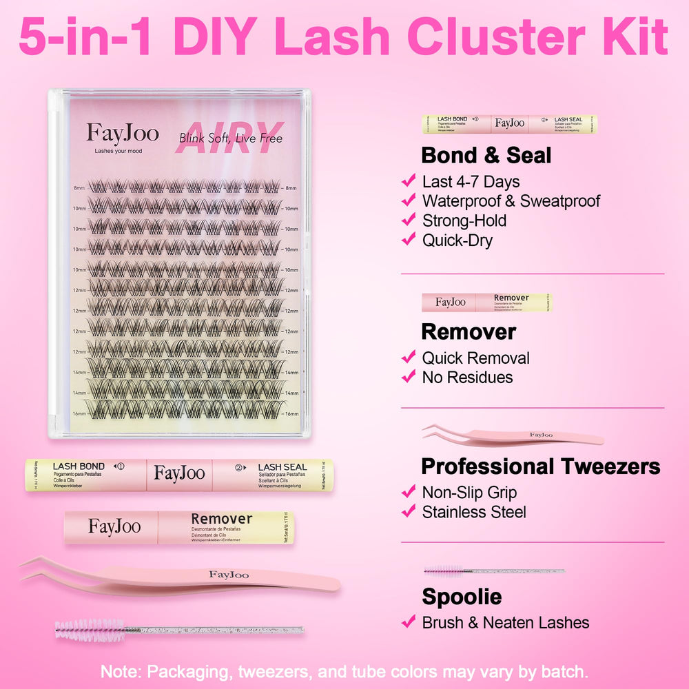 FayJoo tweezers, bond, seal and remover displayed for precise use