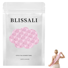 Faylira Blissal front view showing pink towel and packaging, highlights product look and appeal