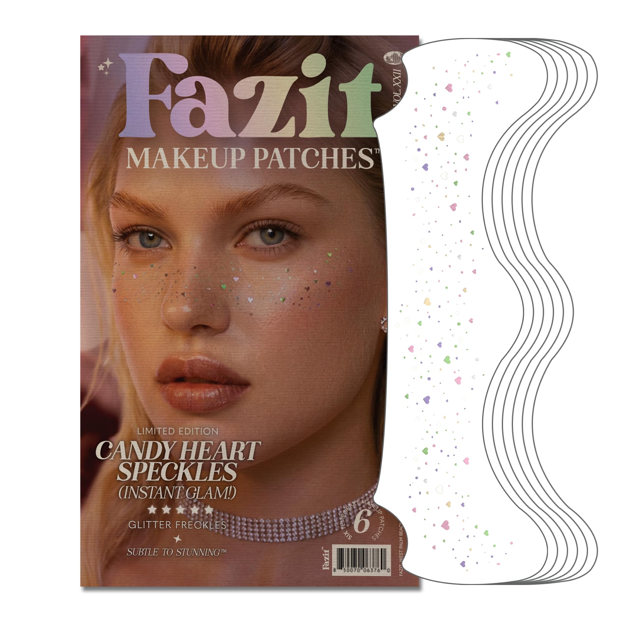 Fazit front packaging showing candy heart speckle patches and benefits