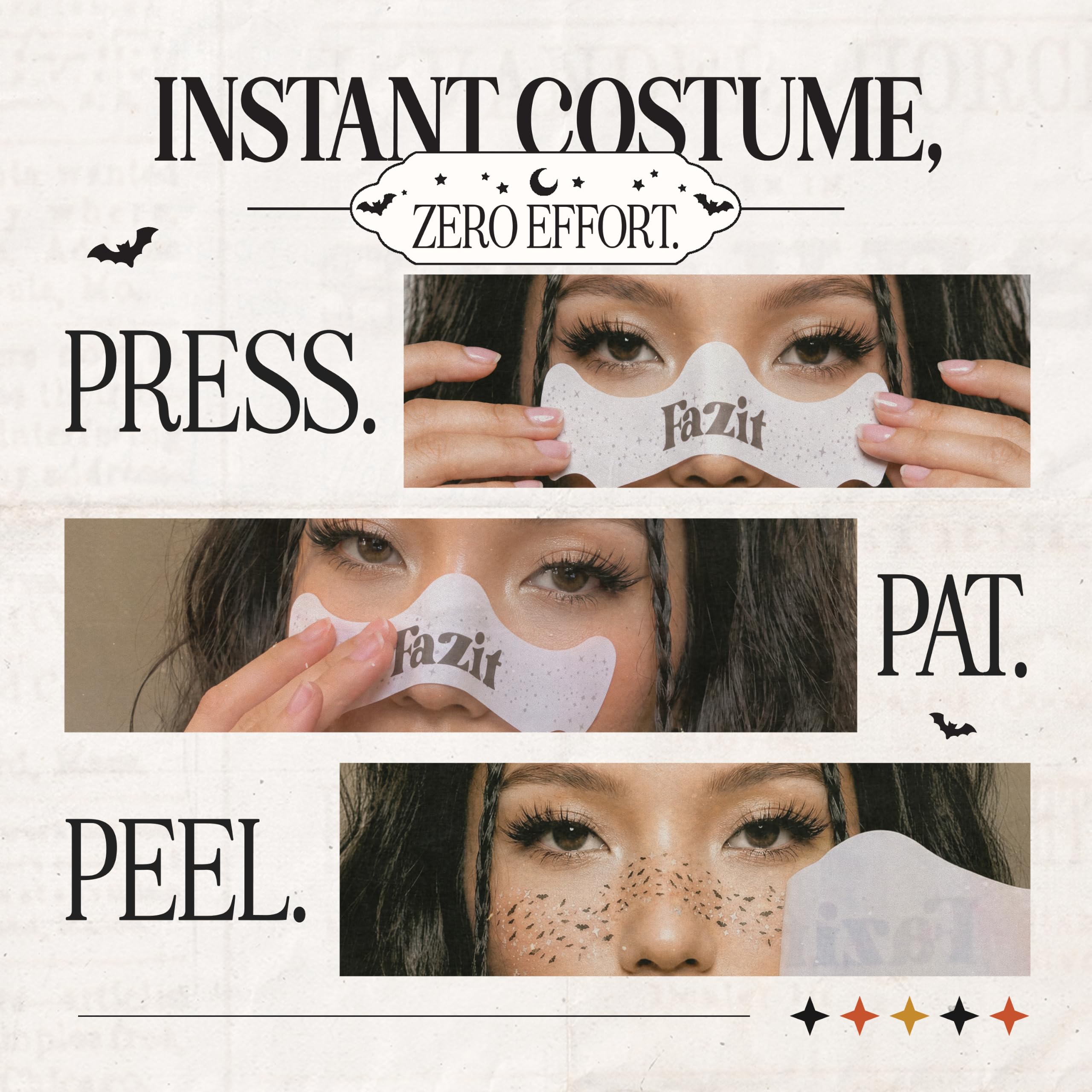 Fazit speckles on cheekbone in lifestyle shot, creates photo-ready shimmer