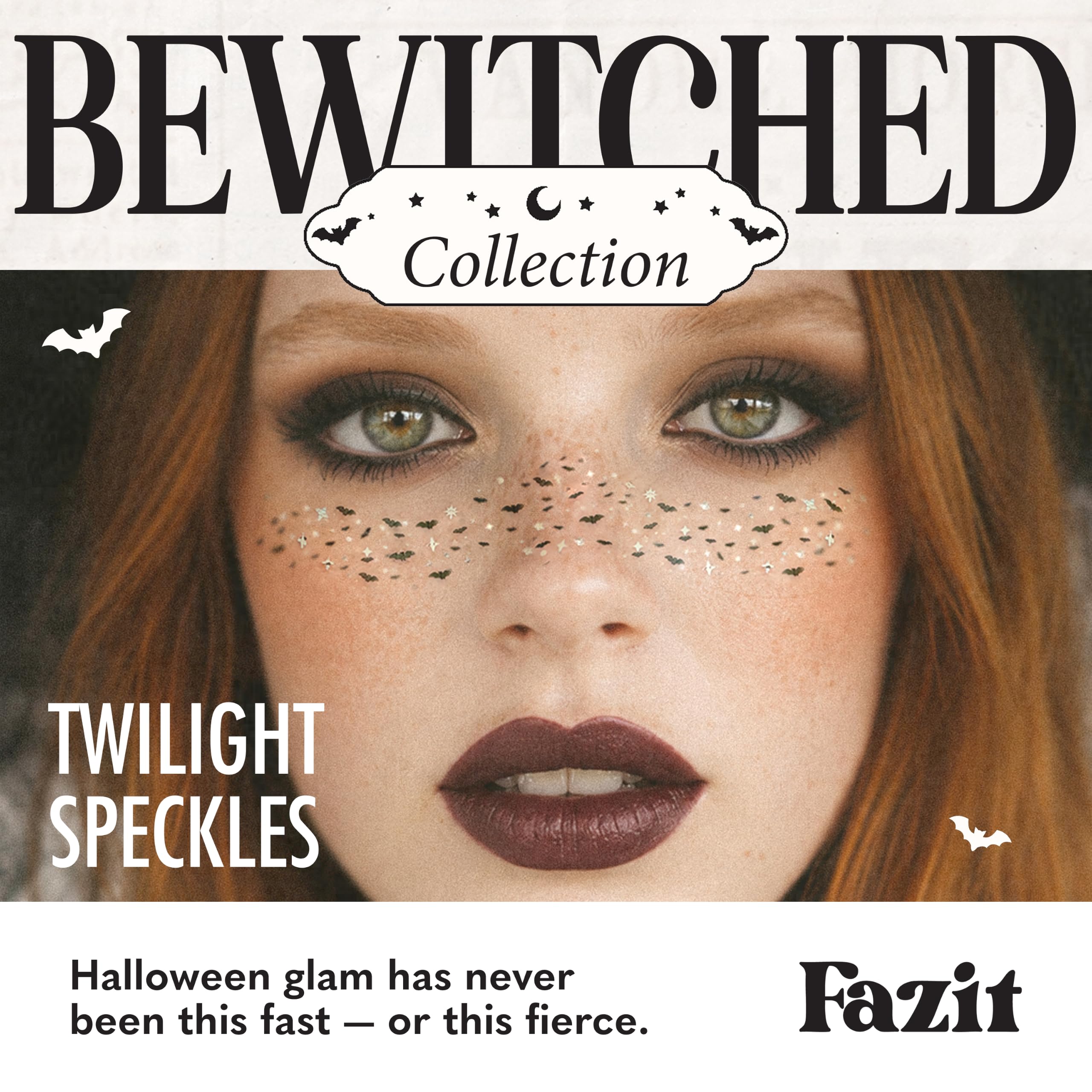 Fazit speckles applied near eye, shows easy placement and clean effect