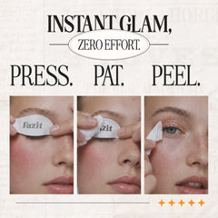 Fazit full-face festival look with playful heart speckles visible