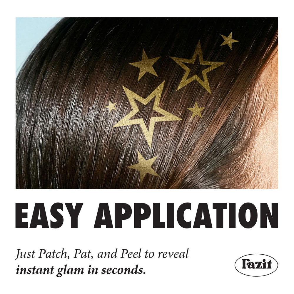 Fazit application in use demonstrating quick peel-and-stick sparkly transfer benefit