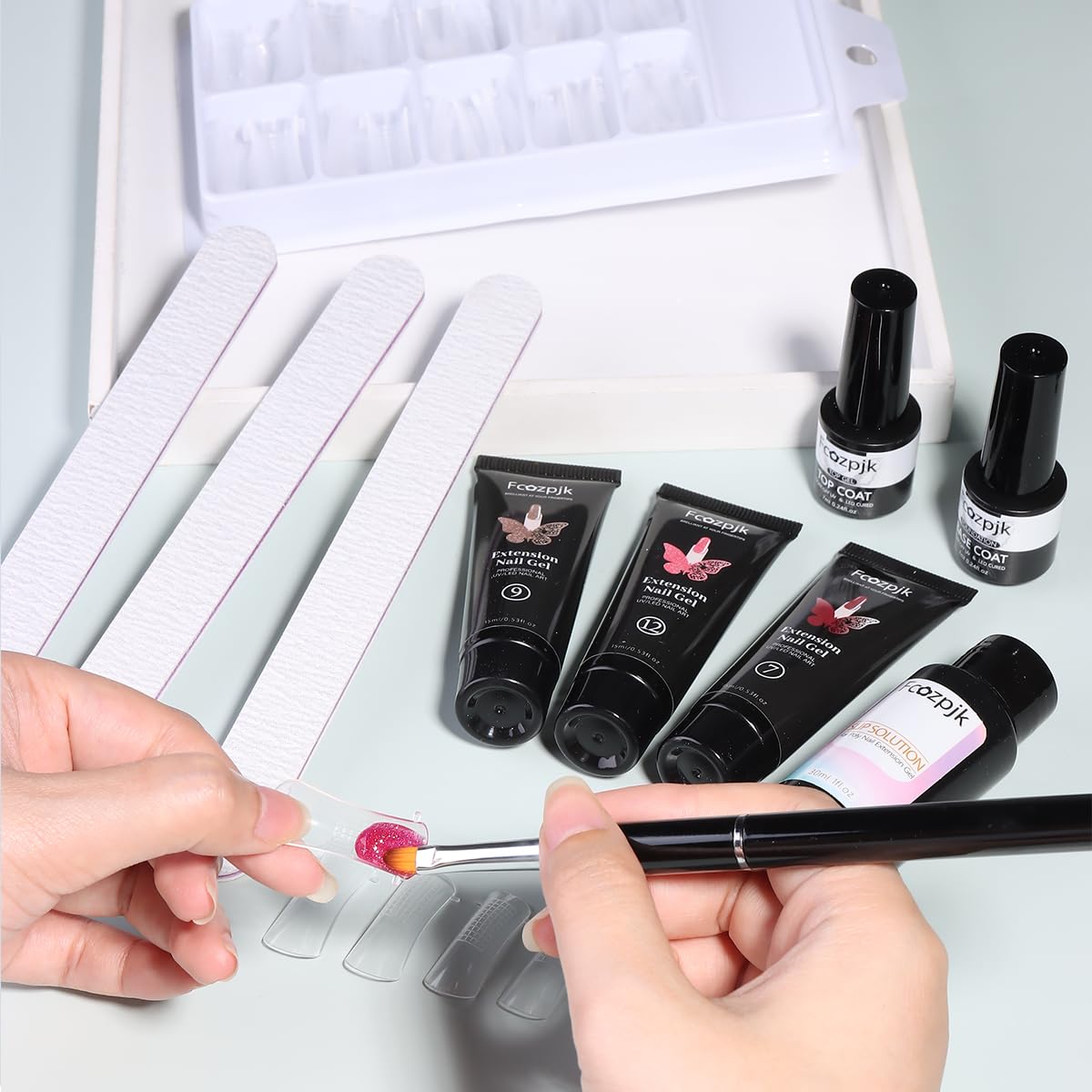Fcozpjk nail tools laid out including files and nippers for professional prep