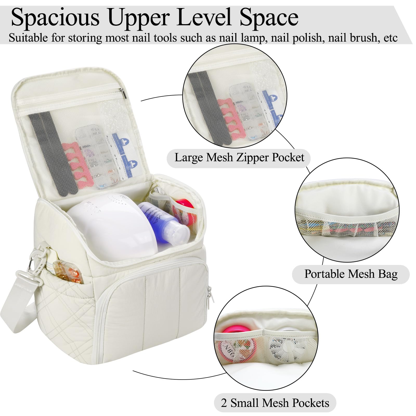 FCQQYWZ upper layer with nail lamp and tools for quick-access benefit