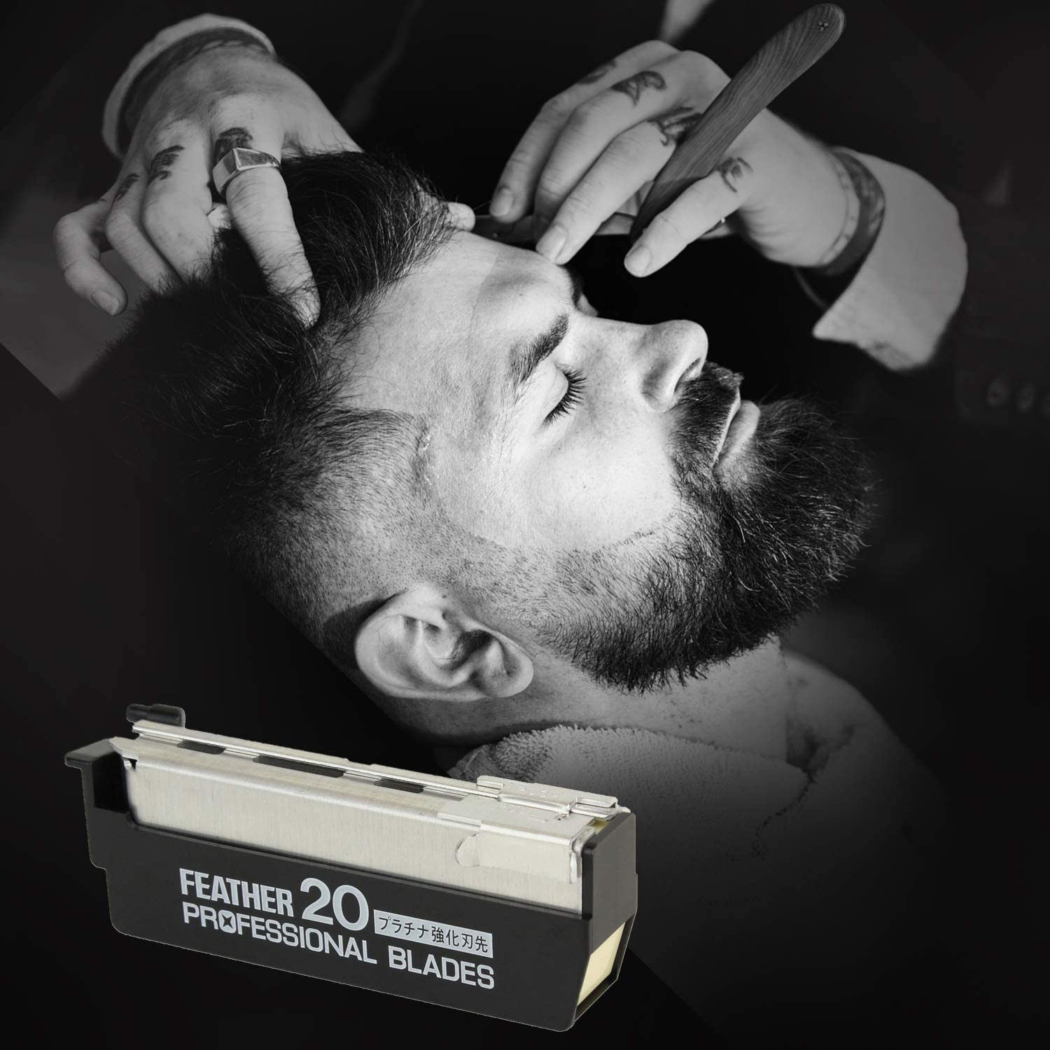 Feather single-edge blade loaded in Artist Club cartridge for fast hygienic swaps