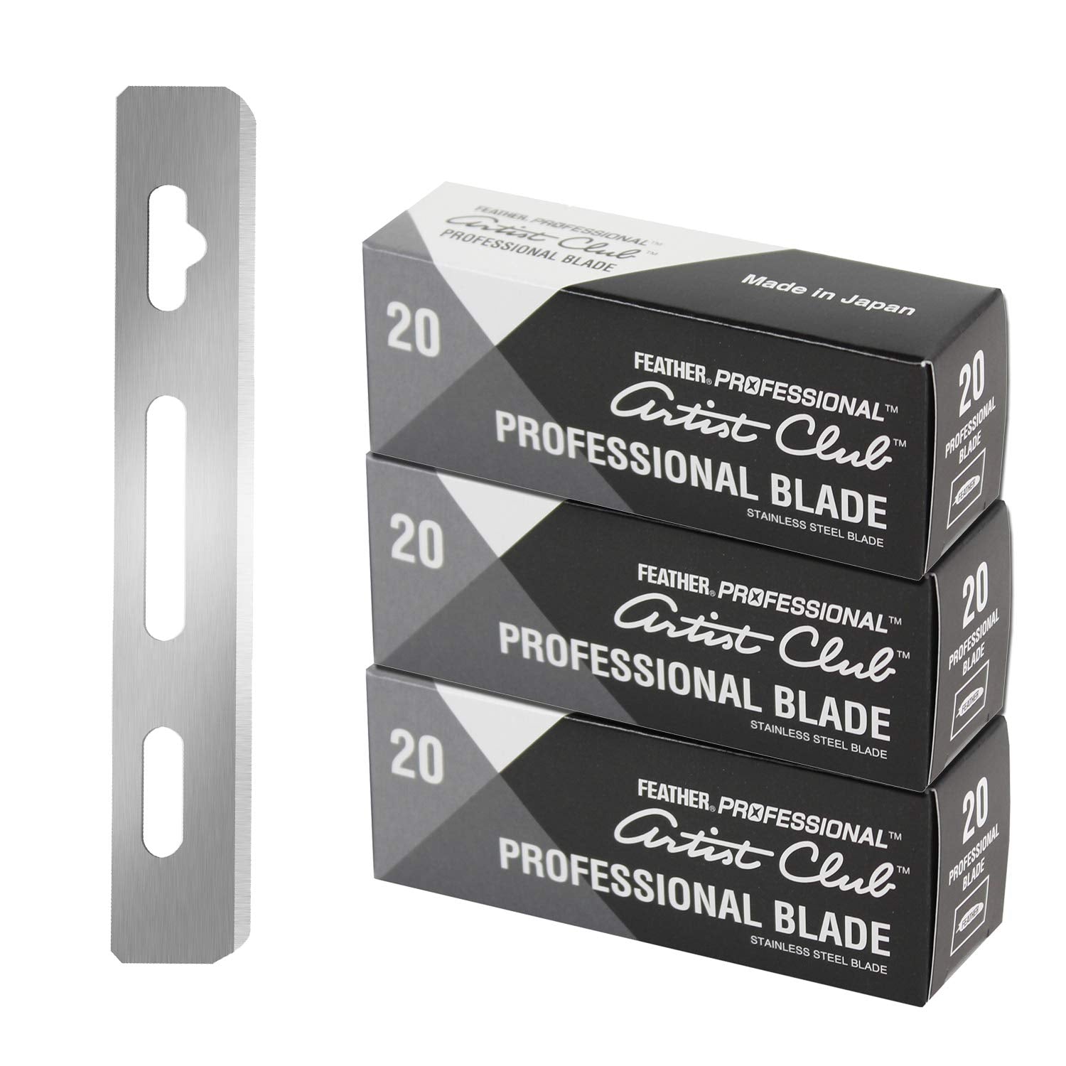 Feather Artist Club front packaging showing 3-pack benefits and professional supply