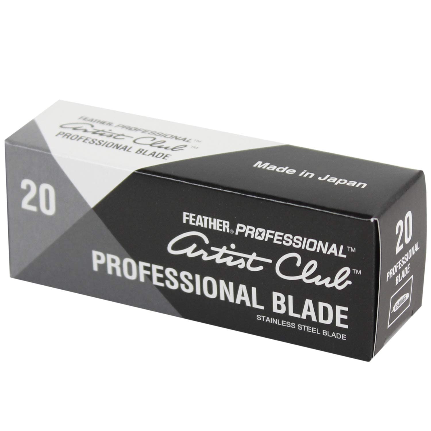 Feather blade beside Artist Club handle showing size and compatibility for correct fit