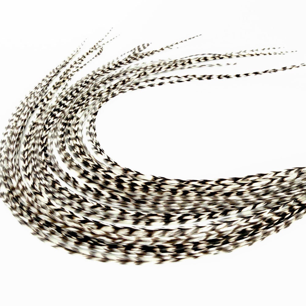 Feather Headz front kit packaging showing grizzly color feathers and beads benefit easy DIY