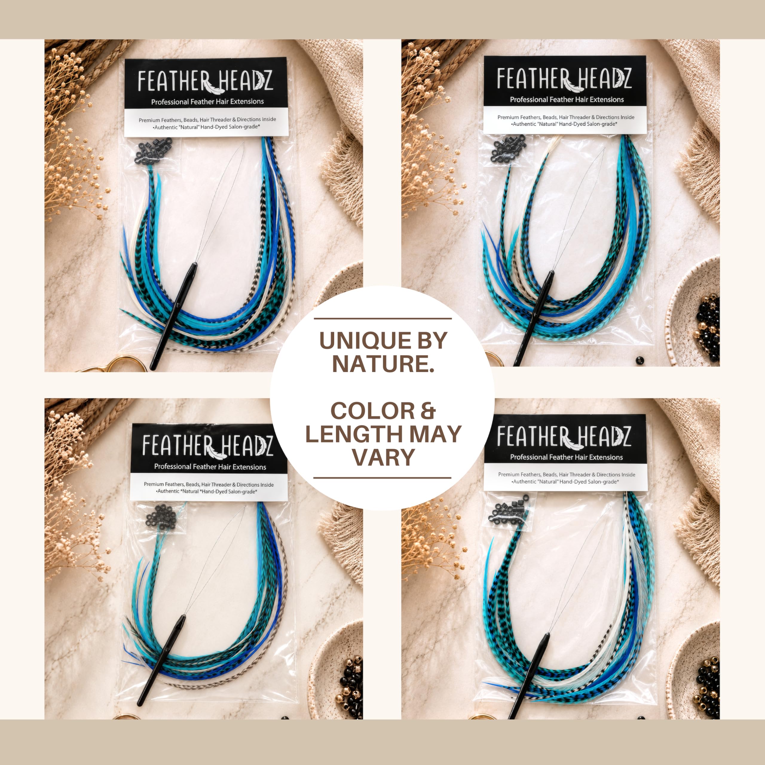 Feather Headz micro-link bead detail displaying secure attachment