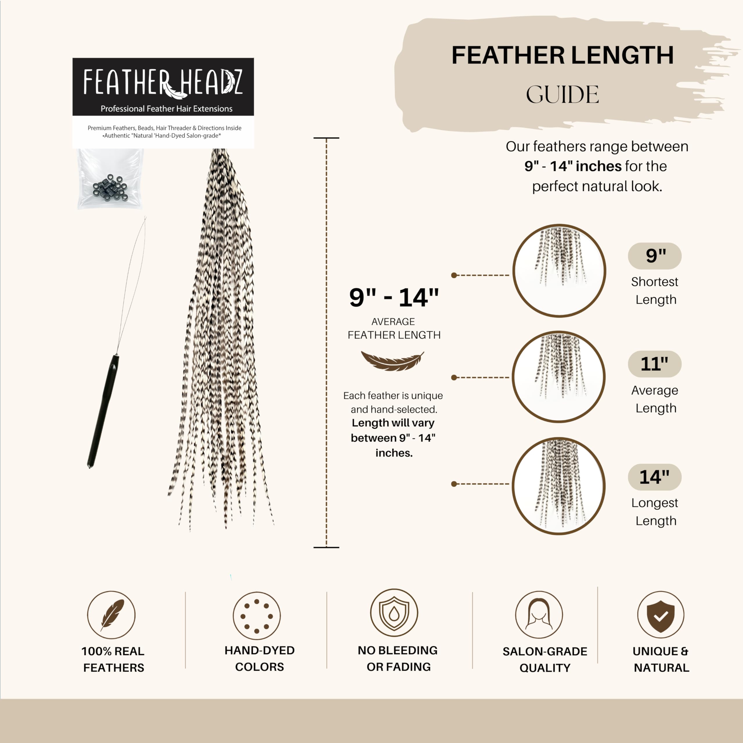 Feather Headz micro-link beads and basic tools arranged to show simple secure installation