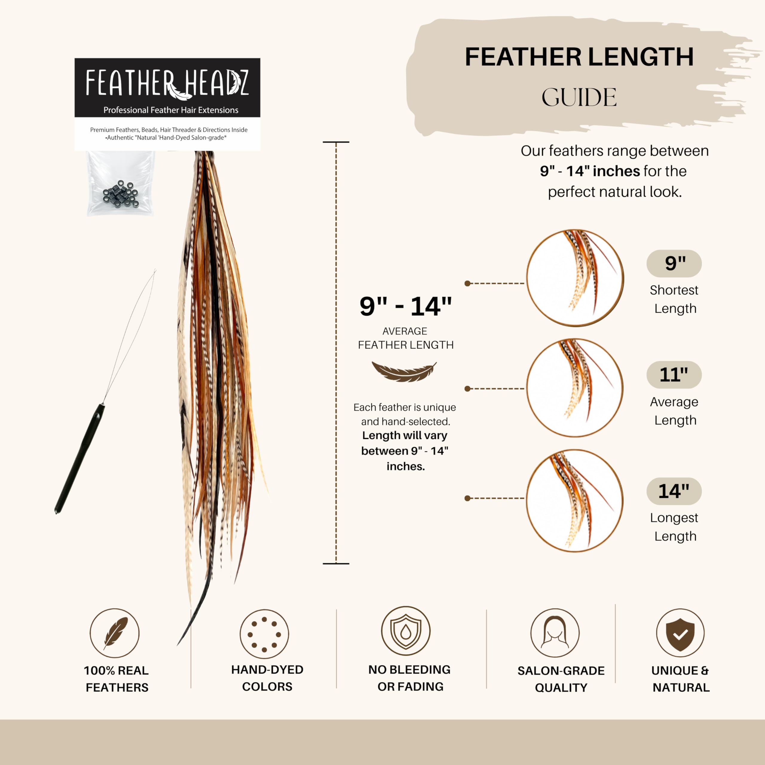 Feather Headz micro-link beads detail for secure DIY attachment