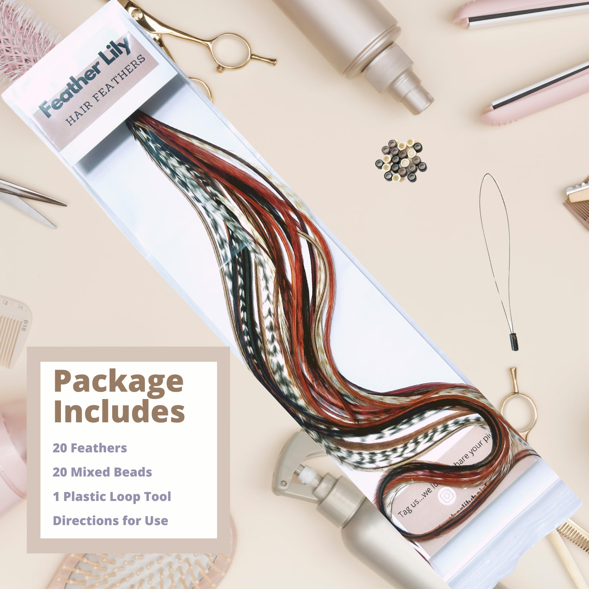 Feather Lily beads and loop tool displayed for easy at-home installation