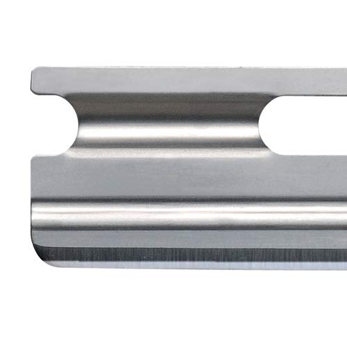 Feather stainless-steel blade finish emphasizing corrosion resistance and durability