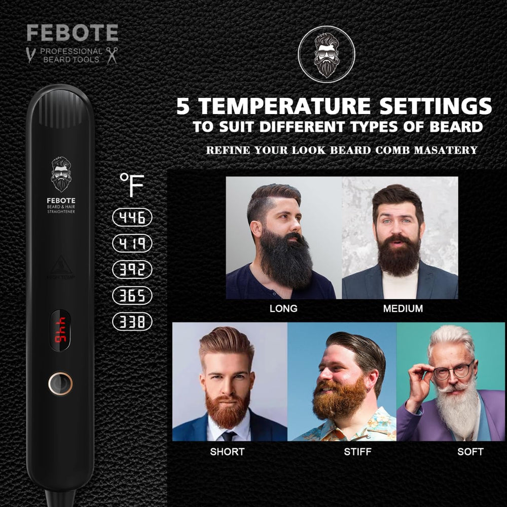 FEBOTE beard oil and balm bottles displayed to show conditioning and shine benefit