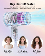 feekaa hair dryer attachments laid out with diffuser, nozzle, brush - versatile styling
