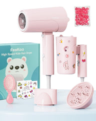 feekaa pink dryer front view showing compact design and playful look - easy handling
