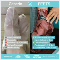 FEETS booties and contents laid out for a clear view