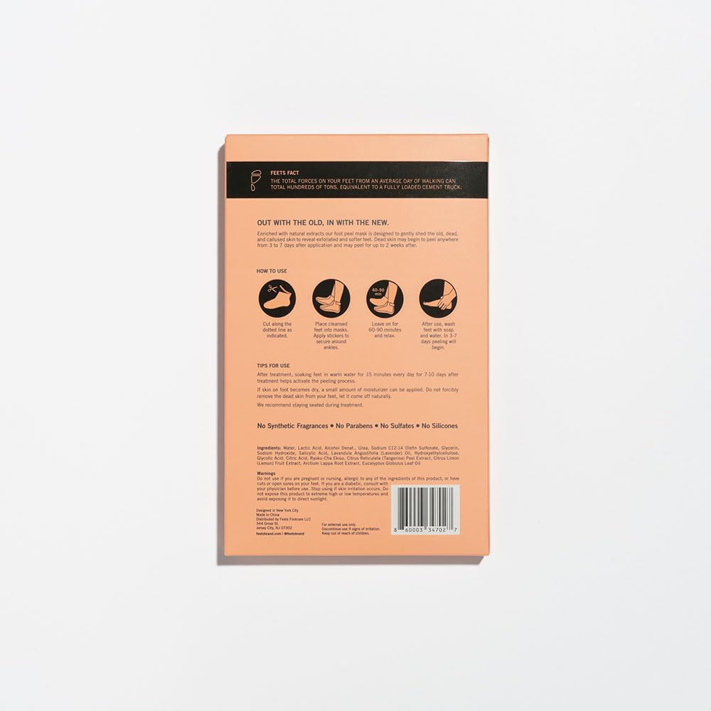 FEETS product label with ingredients and eucalyptus lavender icons