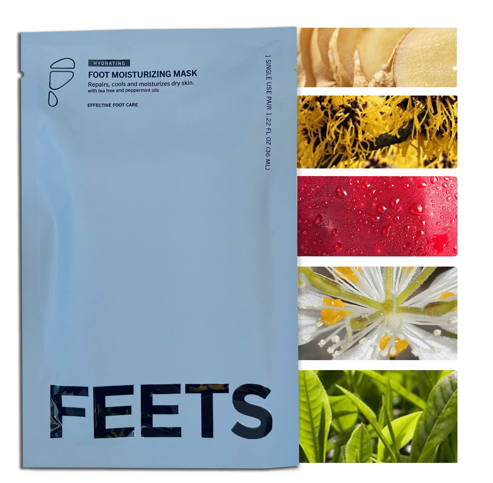 FEETS product label and ingredient list highlighting natural oils