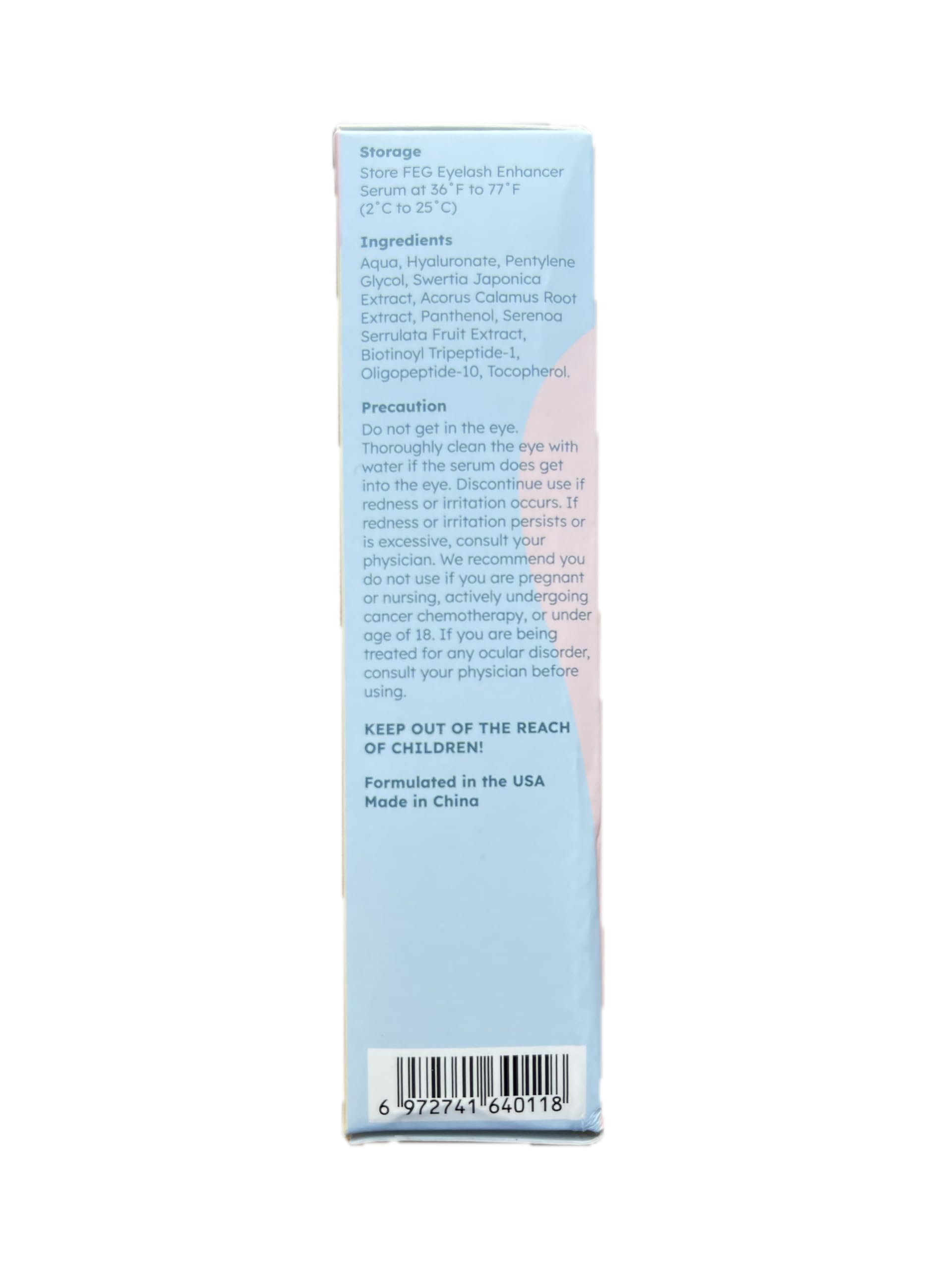 FEG serum on bedside table suggesting nightly routine benefit