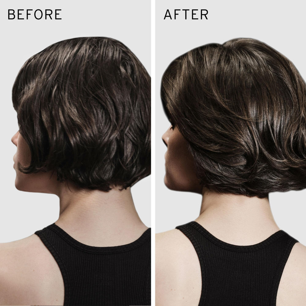Shiny color-treated hair after Fekkai use showing preserved color and gloss