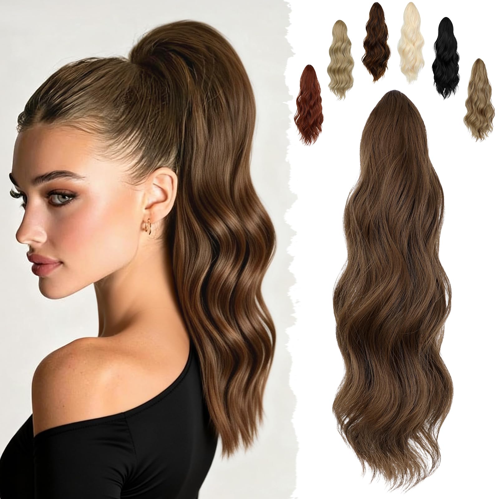 FELENDY front packaging showing 16-inch ponytail and benefits