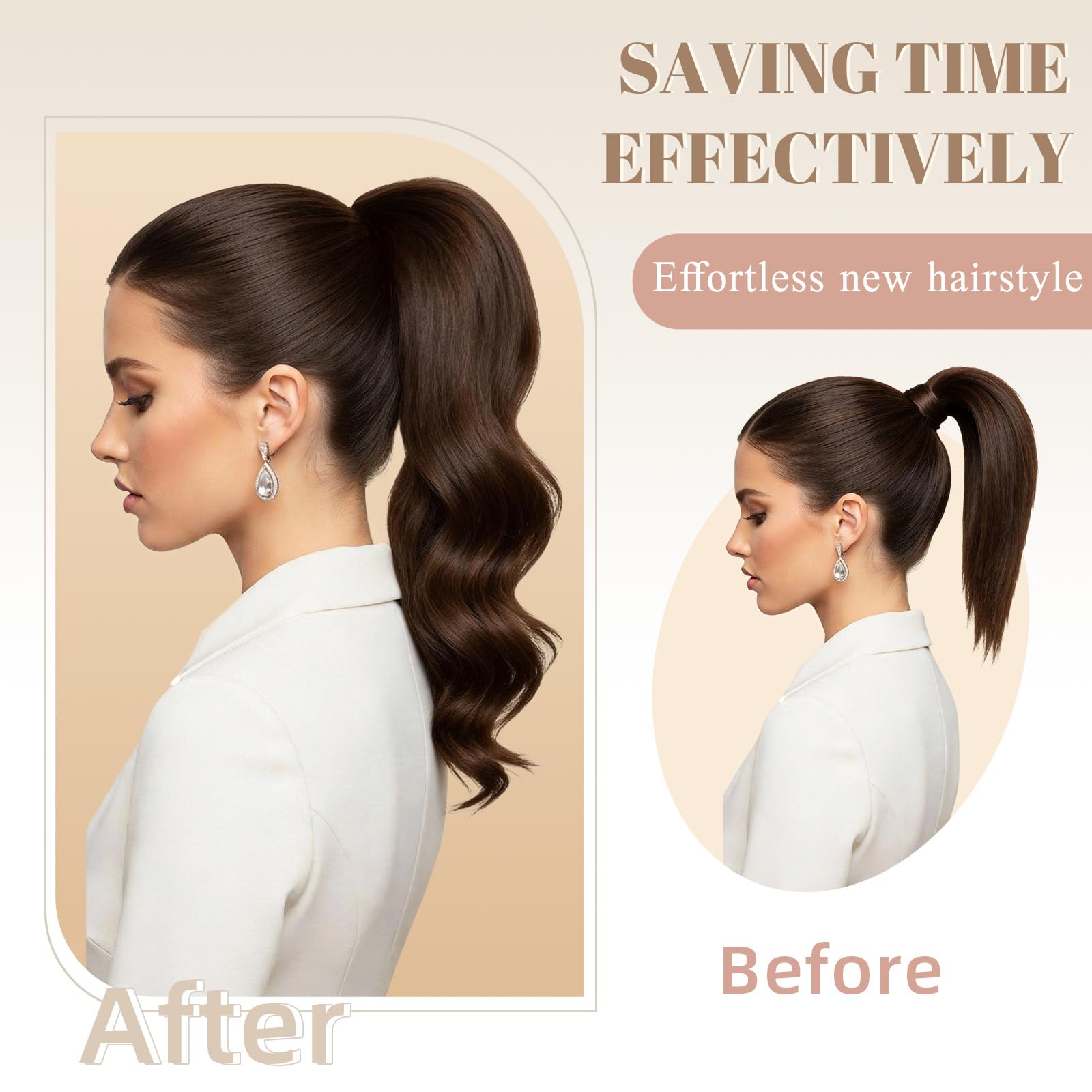 FELENDY worn low ponytail demonstrating smooth blend