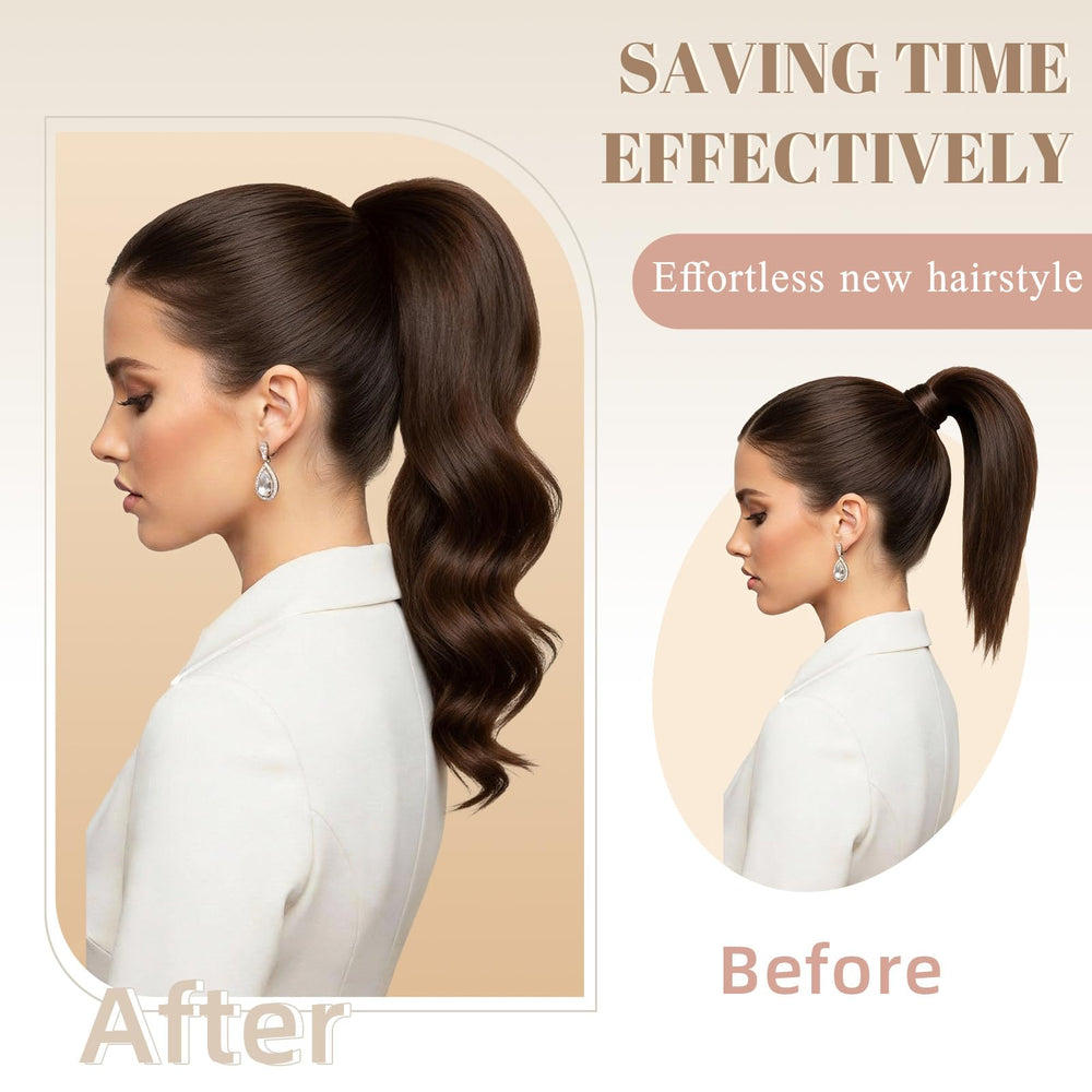FELENDY worn low ponytail demonstrating smooth blend