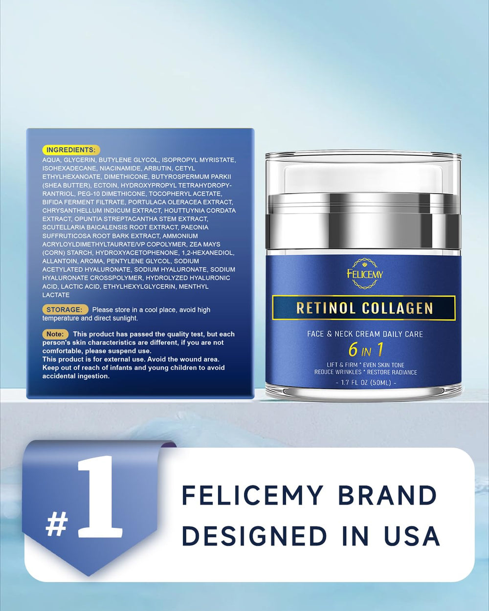 Felicemy before and after illustration showing improved evenness and reduced puffiness