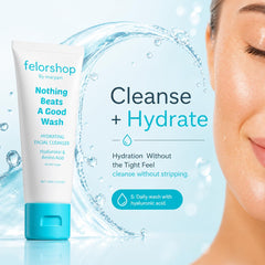 Felor shop dispensing cleanser onto hand to demonstrate easy use and control
