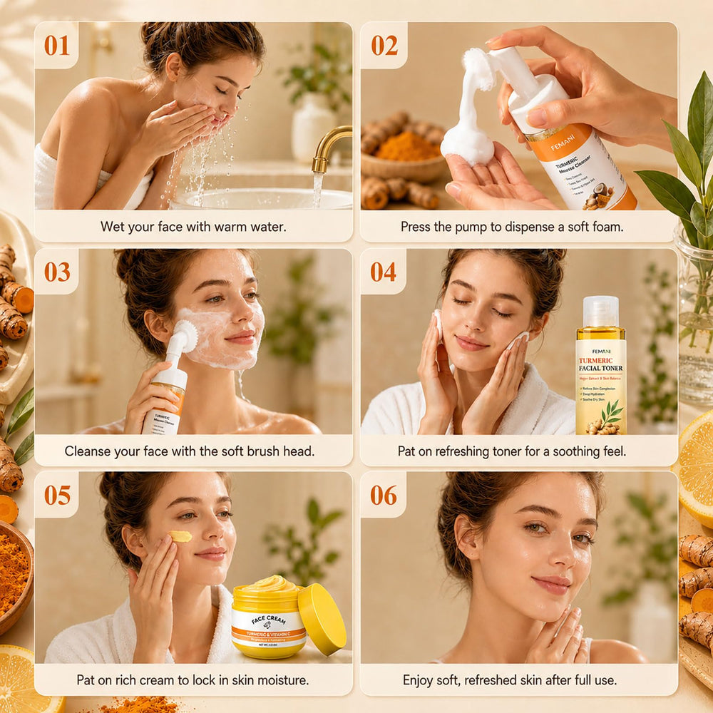 femani foaming cleanser in hand demonstrating effective deep cleansing