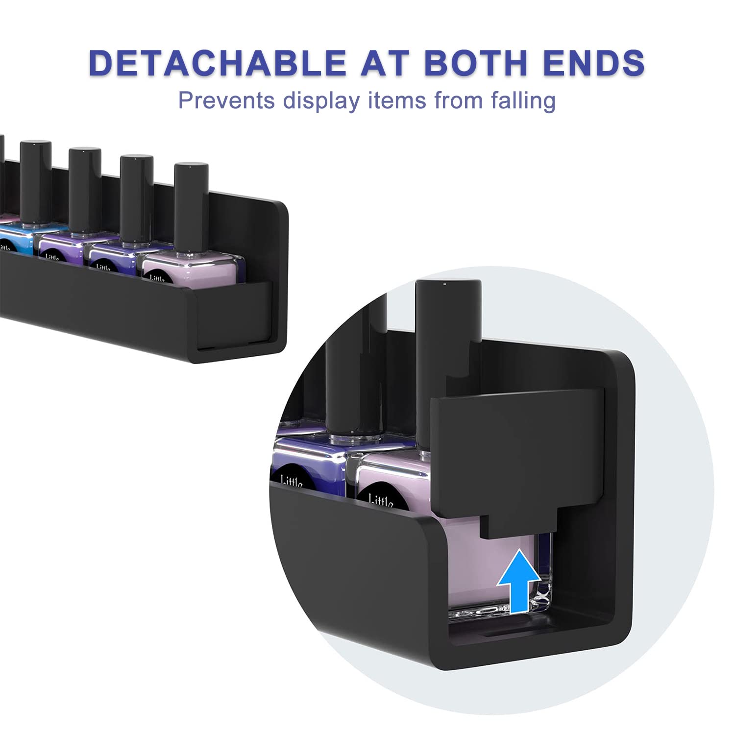 FEMELI close-up of detachable end cap demonstrating secure bottle retention benefit