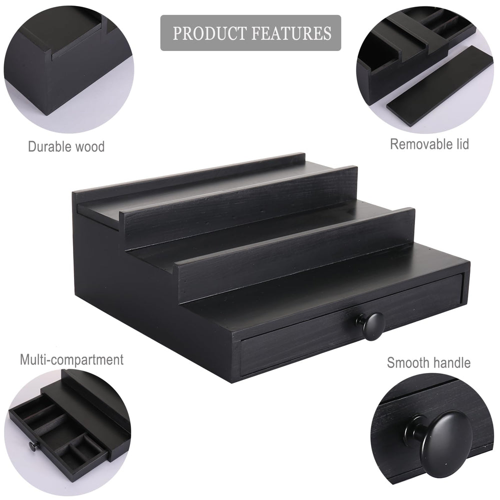 Fengligoo open drawer revealing hidden compartments that secure small accessories