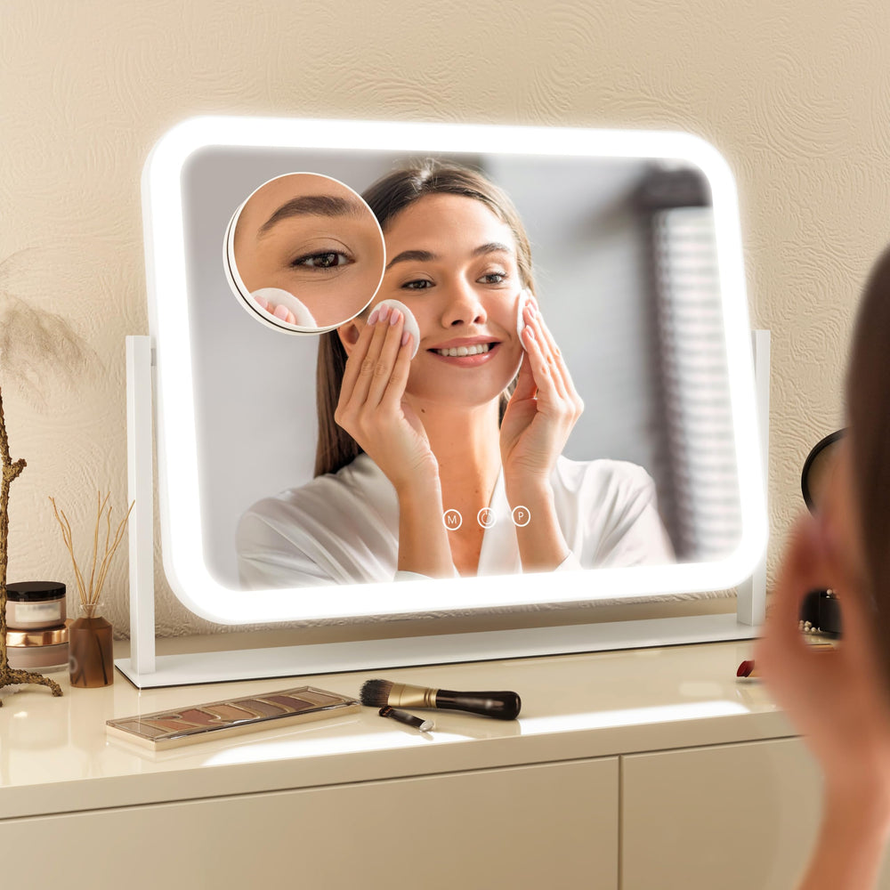 FENNIO mirror beside everyday objects showing 17x13 scale and space-saving benefit