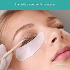 fenshine curved patch applied on model eye, secure fit for precise work