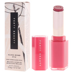 FENTY BEAUTY on-model lip wear showing High Biscus shine and instant color boost benefit