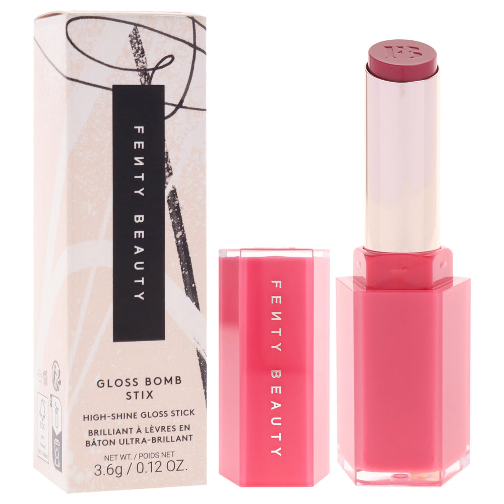 FENTY BEAUTY open stick close-up revealing the glossy tip and precise application benefit