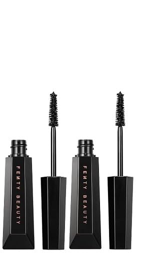FENTY BEAUTY mascara held in hand to show scale and travel-ready size for convenient touch-ups