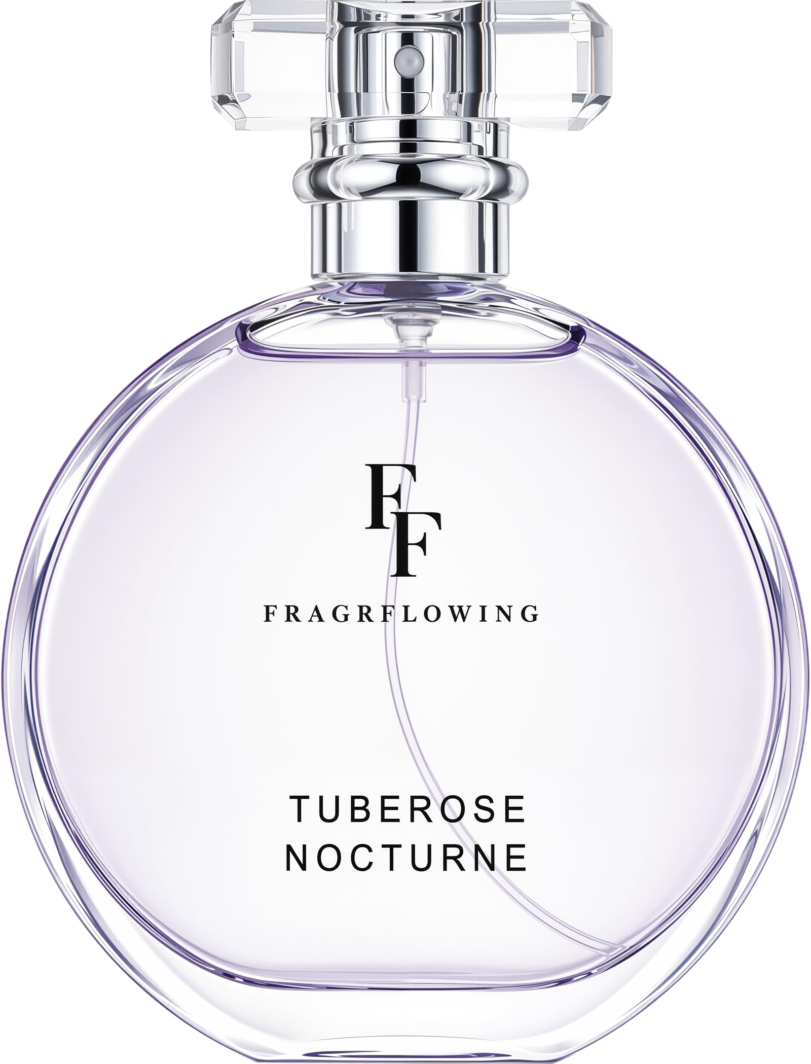 FF FRAGRFLOWING front bottle showing elegant lavender glass for classy gifting