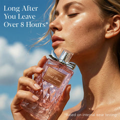 FF FRAGRFLOWING label close-up revealing floral notes and alcohol-free formulation benefit