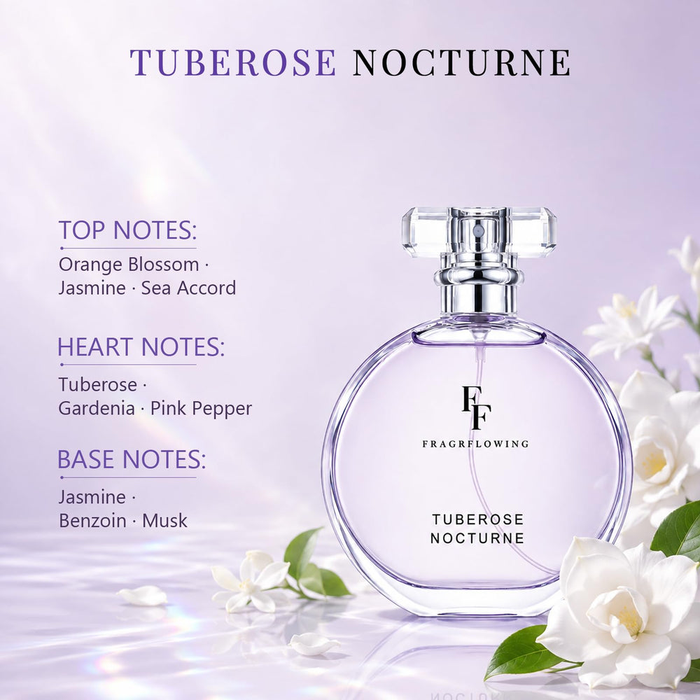 FF FRAGRFLOWING close-up of lavender-toned glass emphasizing refined finish